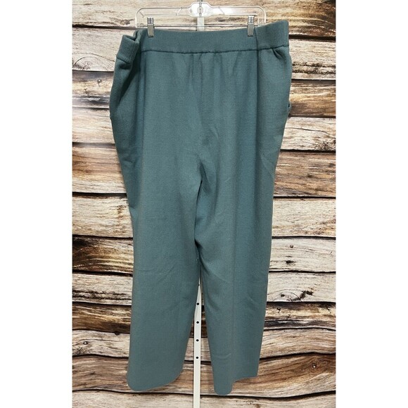 Naturals D&Co Jade Green Elastic Waist Wide Leg Comfy Pants Size 3X NWOT - Picture 6 of 12